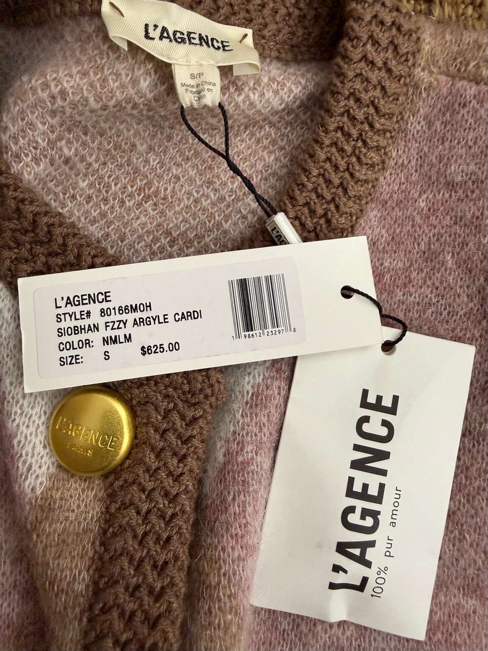 L'AGENCE 
Siobhan Fuzzy Argyle Cardigan - Picture 16 of 16